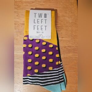 Two Left Feet Brand Women's Colorful Socks - Purple and Yellow